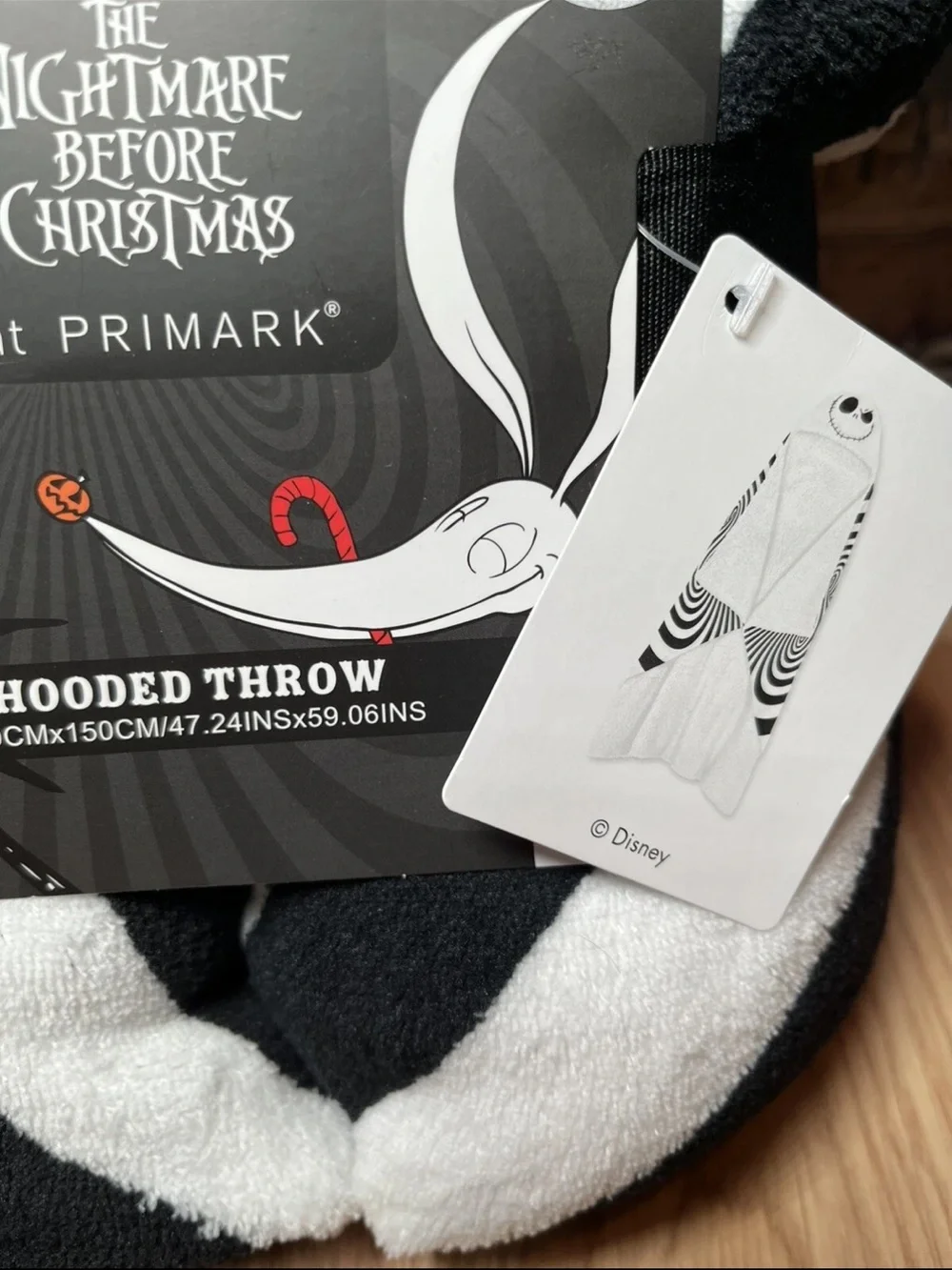 Disney Nightmare Before Christmas Jack Skellington Hooded Throw Primark New